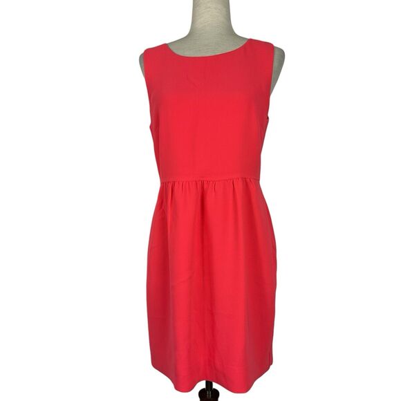 J Crew Dress Women Size 8 Spring Pink Coral Sheath Party Wedding Career Preppy - Picture 1 of 11